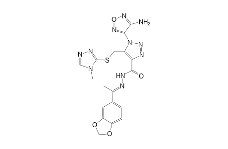 1-(4-amino-1,2,5-oxadiazol-3-yl)-N'-[(E)-1-(1,3-benzodioxol-5-yl)ethylidene]-5-{[(4-methyl-4H-1,2,4-triazol-3-yl)sulfanyl]methyl}-1H-1,2,3-triazole-4-carbohydrazide