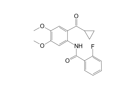 Benzamide, N-[2-(cyclopropylcarbonyl)-4,5-dimethoxyphenyl]-2-fluoro-