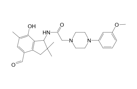 4-Formyl-7-hydroxy-1-[4-(3-methoxyphenyl)-1-piperazinyl]acetylamino]-2,2,6-trimethylindan
