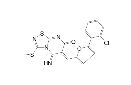 (6Z)-6-{[5-(2-chlorophenyl)-2-furyl]methylene}-5-imino-3-(methylsulfanyl)-5,6-dihydro-7H-[1,2,4]thiadiazolo[4,5-a]pyrimidin-7-one