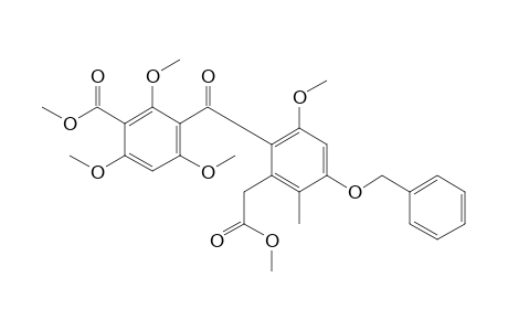 3-[4-(benzyloxy)-2-(carboxymethyl)-6-methoxy-m-toluoyl]-2,4,6-trimethoxybenzoic acid, dimethyl ester
