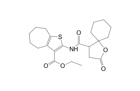 4H-cyclohepta[b]thiophene-3-carboxylic acid, 5,6,7,8-tetrahydro-2-[[(2-oxo-1-oxaspiro[4.5]dec-4-yl)carbonyl]amino]-, ethyl ester