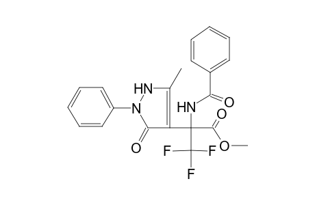 2-Benzamido-3,3,3-trifluoro-2-(5-keto-3-methyl-1-phenyl-3-pyrazolin-4-yl)propionic acid methyl ester