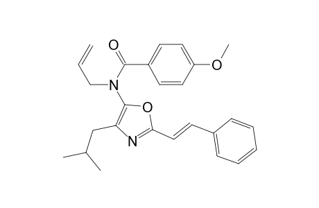 2-(2-Phenylvinyl)-4-isobutyl-5-(N-allyanisamido)oxazole