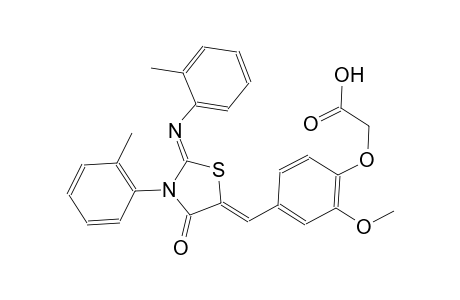 [2-methoxy-4-((Z)-{(2Z)-3-(2-methylphenyl)-2-[(2-methylphenyl)imino]-4-oxo-1,3-thiazolidin-5-ylidene}methyl)phenoxy]acetic acid