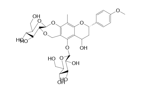 (2S,4R)-4-Hydroxy-4'-methoxy-8-methyl-11,2"'-oxidoflavan-5,7-bis[O-.beta.-D-glucopyranoside]