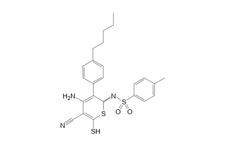 N-[4-Amino-5-cyano-6-sulfanyl-3-(4-pentylphenyl)-2H-thiopyran-2-ylidene]-4-methylbenzenesulfonamide