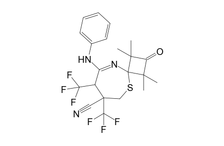 (R)-1,1,3,3-Tetramethyl-2-oxo-9-(phenylamino)-7,8-bis(trifluoromethyl)-5-thia-10-aza-spiro[3.6]-dec-9-ene-7-carbonitrile