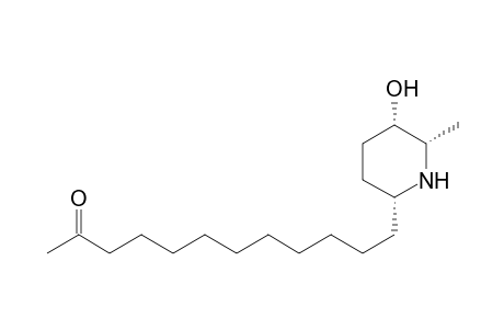 2-Dodecanone, 12-(5-hydroxy-6-methyl-2-piperidinyl)-, (2.alpha.,5.alpha.,6.alpha.)-(.+-.)-