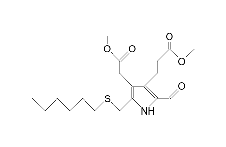 2-Formyl-5-hexylthiomethyl-3-(2-methoxycarbonylethyl)-4-M ethoxycarbonylmethyl-pyrrole