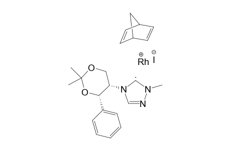 (Sa,4S,5S)-Iodo(1-methyl-4-(2,2-dimethyl-4-phenyl-1,3-dioxan-5-yl)-4,5-dihydro-1H-1,2,4-triazol-5-ylidene)(eta-4-1,5-norborna-diene)rhodium(I)