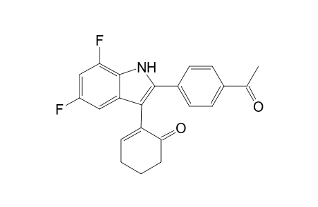 2-[2-(4-Acetylphenyl)-5,7-difluoro-1H-indol-3-yl]cyclohex-2-en-1-one