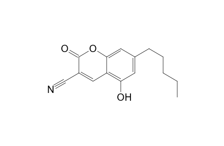 5-Hydroxy-2-oxo-7-pentyl-1-benzopyran-3-carbonitrile