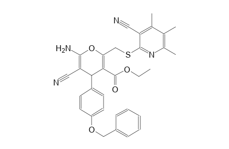 4H-pyran-3-carboxylic acid, 6-amino-5-cyano-2-[[(3-cyano-4,5,6-trimethyl-2-pyridinyl)thio]methyl]-4-[4-(phenylmethoxy)phenyl]-, ethyl ester