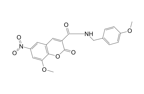 2H-1-Benzopyran-3-carboxamide, 8-methoxy-N-[(4-methoxyphenyl)methyl]-6-nitro-2-oxo-