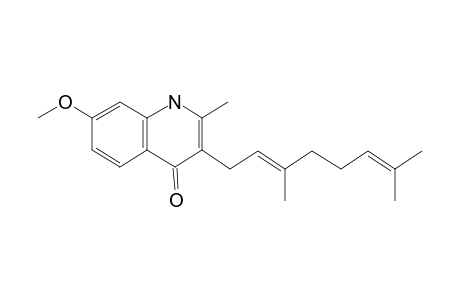 2-Methyl-3-geranyl-7-methoxy-4[1H]-quinolone