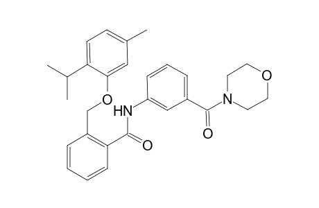 Benzamide, 2-[[5-methyl-2-(1-methylethyl)phenoxy]methyl]-N-[3-(4-morpholinylcarbonyl)phenyl]-