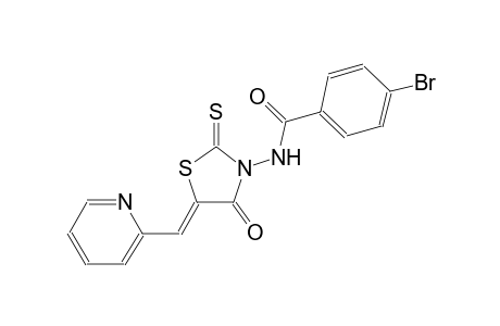 4-bromo-N-[(5Z)-4-oxo-5-(2-pyridinylmethylene)-2-thioxo-1,3-thiazolidin-3-yl]benzamide