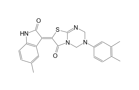2H-thiazolo[3,2-a][1,3,5]triazin-6(7H)-one, 7-(1,2-dihydro-5-methyl-2-oxo-3H-indol-3-ylidene)-3-(3,4-dimethylphenyl)-3,4-dihydro-, (7Z)-