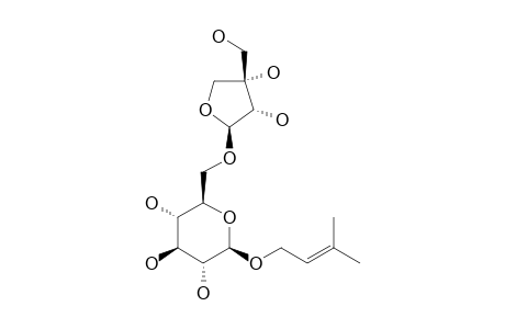 ISOPENTHENOL-1-0-BETA-D-APIOFURANOSYL-(1->6)-BETA-D-GLUCOPYRANOSIDE