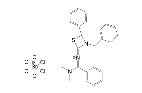N(2)-(3-BENZYL-4-PHENYL-1,3-THIAZETIDIN-2-YLIDENE)-N(1),N(1)-DIMETHYLBENZAMIDINIUM-HEXACHLOROANTIMONATE