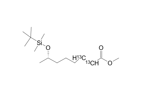 Methyl (E)-(S)-[2,3-13C2]-7-(tert-butyldimethylsiloxy)oct-2-enoate