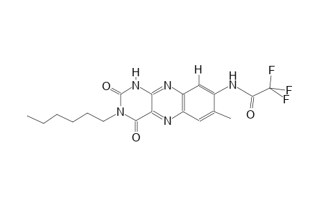 2,2,2-trifluoro-N-(3-hexyl-7-methyl-2,4-dioxo-1,2,3,4-tetrahydrobenzo[g]pteridin-8-yl)acetamide