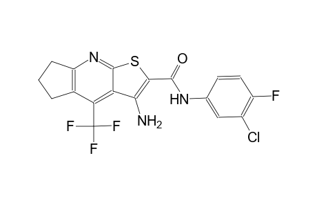 3-amino-N-(3-chloro-4-fluorophenyl)-4-(trifluoromethyl)-6,7-dihydro-5H-cyclopenta[b]thieno[3,2-e]pyridine-2-carboxamide
