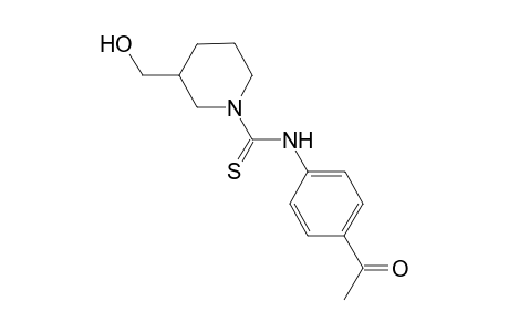 N-(4-acetylphenyl)-3-(hydroxymethyl)-1-piperidinecarbothioamide
