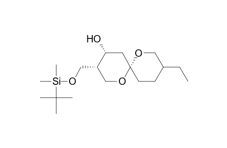 1,7-Dioxaspiro[5.5]undecan-4-ol, 3-[[[(1,1-dimethylethyl)dimethylsilyl]oxy]methyl]-9-ethyl-, [3.alpha.,4.alpha.,6.alpha.(R*)]-(.+-.)-