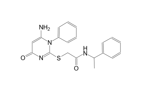 2-[(6-amino-4-oxo-1-phenyl-1,4-dihydro-2-pyrimidinyl)sulfanyl]-N-(1-phenylethyl)acetamide
