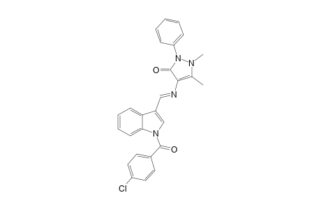 (E)-4-(((1-(4-chlorobenzoyl)-1H-indol-3-yl)methylene)amino)-1,5-dimethyl-2-phenyl-1,2-dihydro-3H-pyrazol-3-one