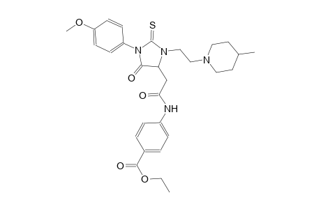 benzoic acid, 4-[[[1-(4-methoxyphenyl)-3-[2-(4-methyl-1-piperidinyl)ethyl]-5-oxo-2-thioxo-4-imidazolidinyl]acetyl]amino]-, ethyl ester