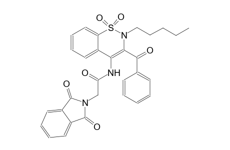 N-(3-benzoyl-1,1-dioxido-2-pentyl-2H-1,2-benzothiazin-4-yl)-2-(1,3-dioxo-1,3-dihydro-2H-isoindol-2-yl)acetamide