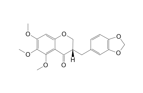 URGINEANIN_E;(3-S)-3-(3',4'-METHYLENEDIOXY)-5,6,7-TRIMETHOXYCHROMAN-4-ONE