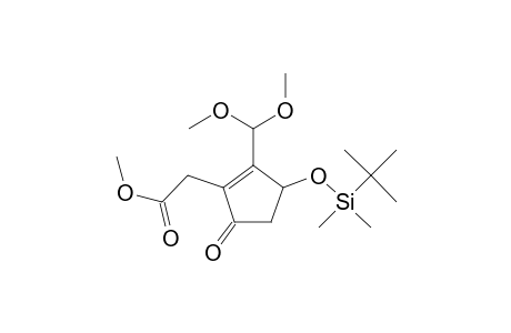 1-Cyclopentene-1-acetic acid, 2-(dimethoxymethyl)-3-[[(1,1-dimethylethyl)dimethylsilyl]oxy]-5-oxo-, methyl ester, (.+-.)-