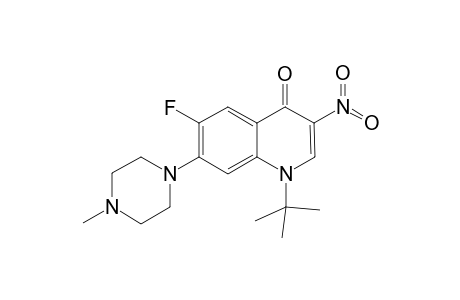 1-(t-Butyl)-6-fluoro-7-(4'-methyl-1'-piperazinyl)-3-nitroquinolin-4(1H)-opne