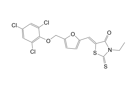 (5Z)-3-ethyl-2-thioxo-5-({5-[(2,4,6-trichlorophenoxy)methyl]-2-furyl}methylene)-1,3-thiazolidin-4-one