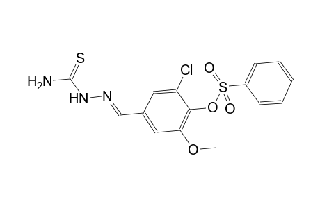 4-{(E)-[(aminocarbothioyl)hydrazono]methyl}-2-chloro-6-methoxyphenyl benzenesulfonate