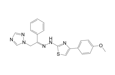 4-(4-Methoxyphenyl)-N-[(E)-[1-phenyl-2-(1,2,4-triazol-1-yl)ethylidene]amino]-1,3-thiazol-2-amine