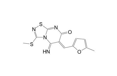 (6Z)-5-imino-6-[(5-methyl-2-furyl)methylene]-3-(methylsulfanyl)-5,6-dihydro-7H-[1,2,4]thiadiazolo[4,5-a]pyrimidin-7-one