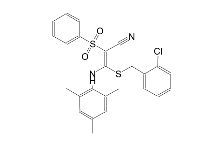 2-propenenitrile, 3-[[(2-chlorophenyl)methyl]thio]-2-(phenylsulfonyl)-3-[(2,4,6-trimethylphenyl)amino]-, (2E)-