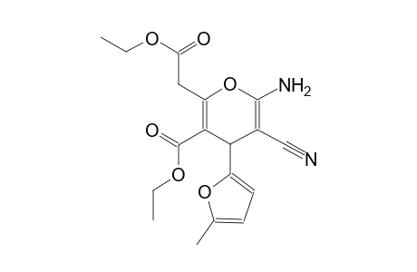 4H-pyran-2-acetic acid, 6-amino-5-cyano-3-(ethoxycarbonyl)-4-(5-methyl-2-furanyl)-, ethyl ester