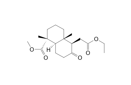1-Naphthaleneacetic acid, decahydro-5-(methoxycarbonyl)-5,8a-dimethyl-2-oxo-, ethyl ester, [1R-(1.alpha.,4a.beta.,5.alpha.,8a.alpha.)]-