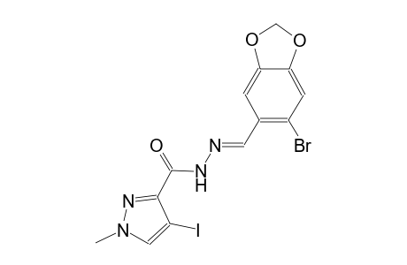 N'-[(E)-(6-bromo-1,3-benzodioxol-5-yl)methylidene]-4-iodo-1-methyl-1H-pyrazole-3-carbohydrazide