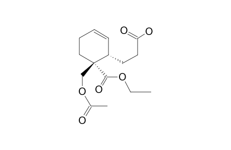 3-[(1S*,2R*)-2-ACETOXYMETHYL-2-ETHOXYCARBONYLCYCLOHEX-5-ENYL]-PROPANOIC-ACID