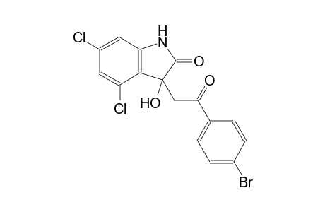 3-[2-(4-bromophenyl)-2-oxoethyl]-4,6-dichloro-3-hydroxy-1,3-dihydro-2H-indol-2-one