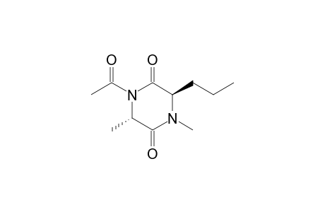 (3R,6S)-1-Acetyl-4,6-dimethyl-3-propylpiperazine-2,5-dione