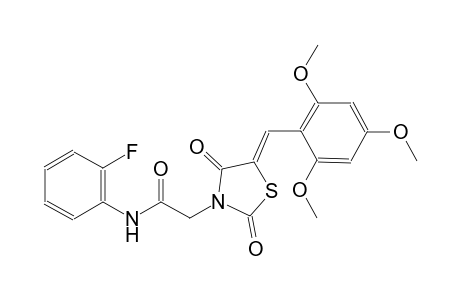 2-[(5Z)-2,4-dioxo-5-(2,4,6-trimethoxybenzylidene)-1,3-thiazolidin-3-yl]-N-(2-fluorophenyl)acetamide