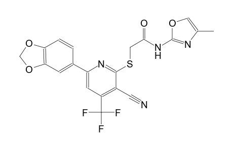 2-{[6-(1,3-benzodioxol-5-yl)-3-cyano-4-(trifluoromethyl)-2-pyridinyl]sulfanyl}-N-(4-methyl-1,3-oxazol-2-yl)acetamide